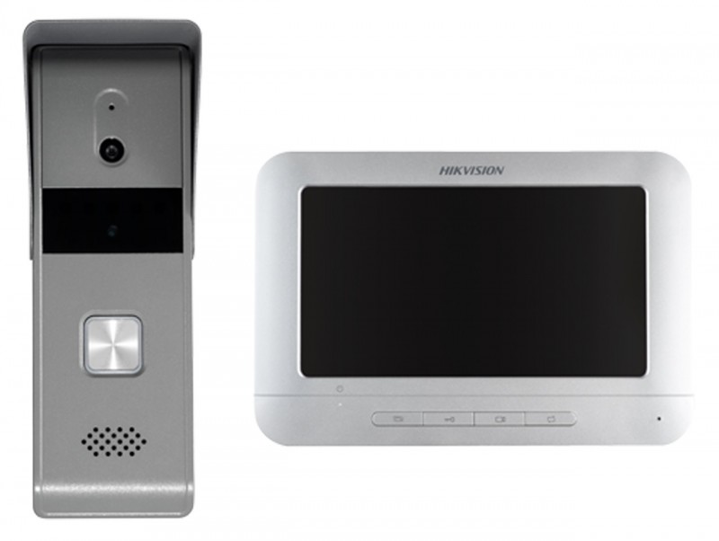 Hikvision DS-KIS203T Analóg video-kaputelefon szett; négyvezetékes; esővédővel