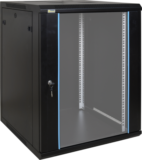 Pulsar RW1566 19 15U 600x600 fali rack szekrény; készre szerelt; fekete