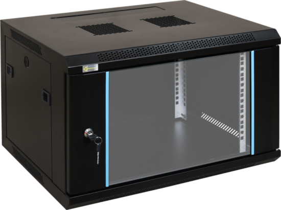 Pulsar RW664 19 6U 600x450 fali rack szekrény; készre szerelt; fekete