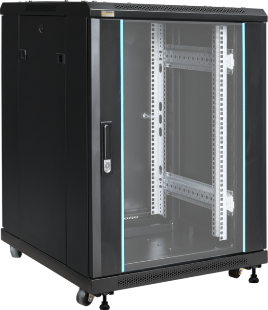 Pulsar ZRS1566 19 15U 600x600 álló rack szekrény; készre szerelt; fekete